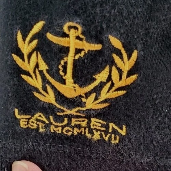 LRL Ralph Lauren Black Long Sleeve Shirt Gold Buttons Size Small Embroidered - Picture 3 of 6